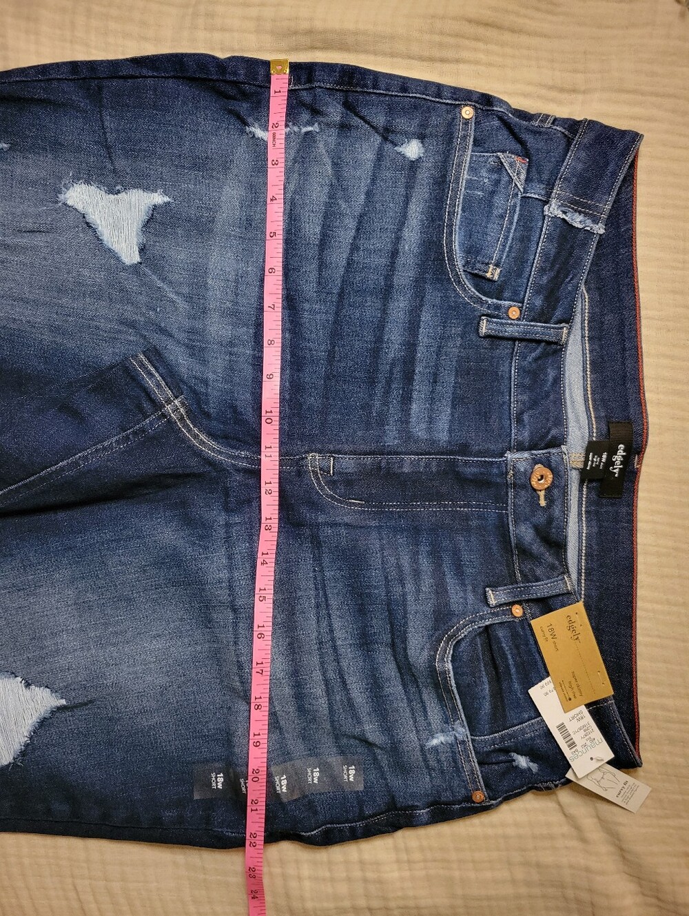 NWT Edgely High Rise Curvy Fit Super Skinny Jeans 18W Short Distressed - Picture 4 of 5